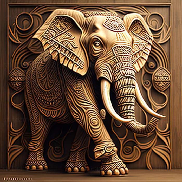 3D модель Відома тварина - слон Абуль Аббас (STL)